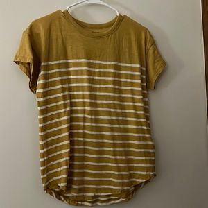 Madewell mustard striped tee size M